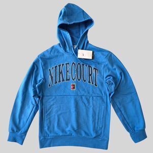 Nike Court Heritage Tennis Hoodie Dri-Fit Fleece Men's Small S Blue FQ2093-402